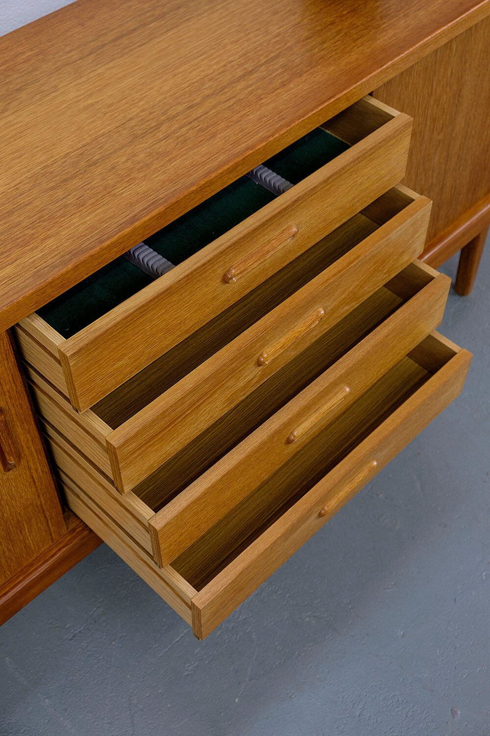 Teak sideboard with sliding doors by Bartels, 1977