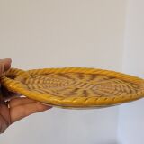 Coupelle serviteur ou dessous de bouteille en céramique décor tressé