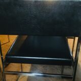 Lot de 6 chaises design en cuir années 70