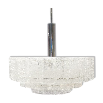 Chandelier has 3 levels in glass ice Doria 1960