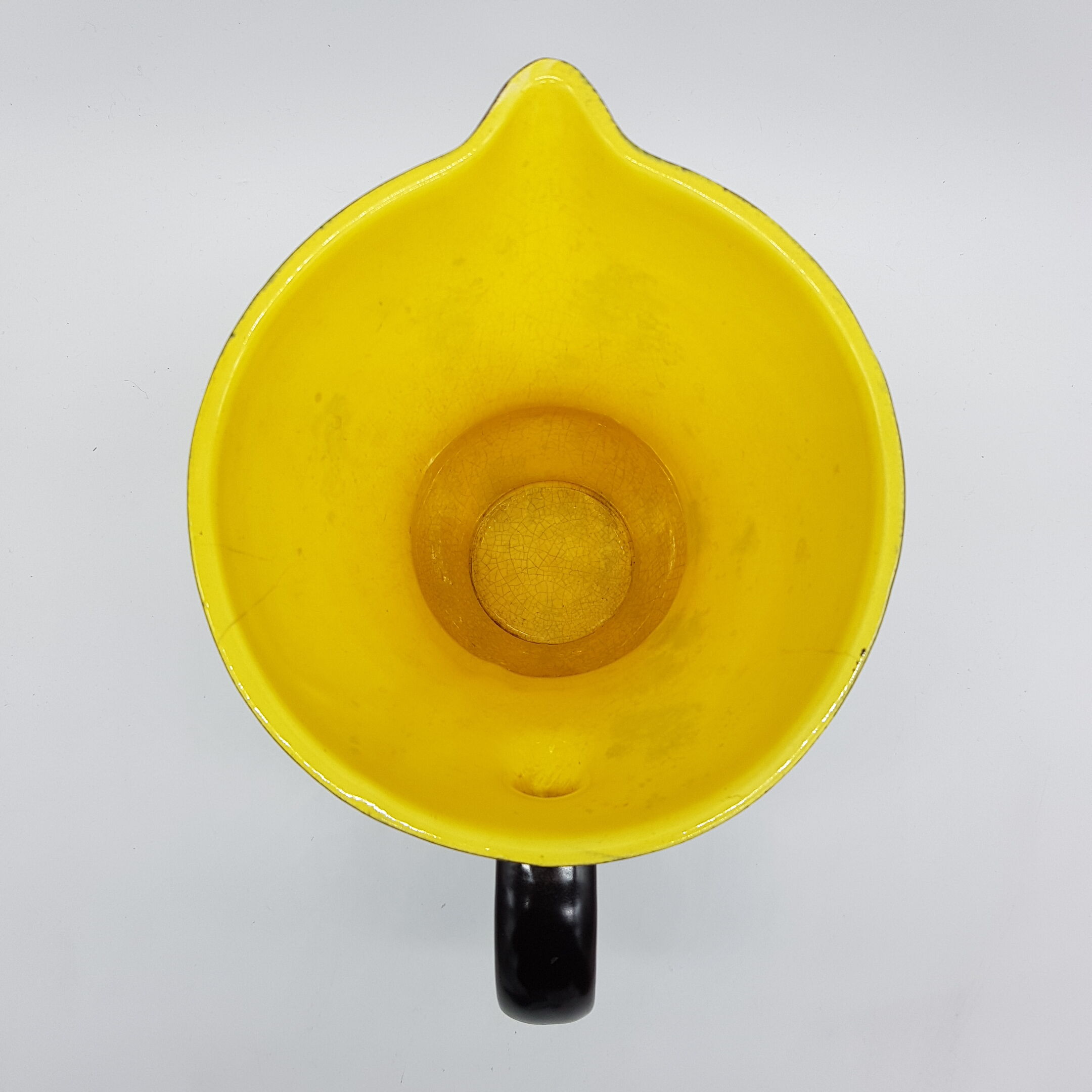 Pitcher Digoin Sarreguemines black satin and yellow