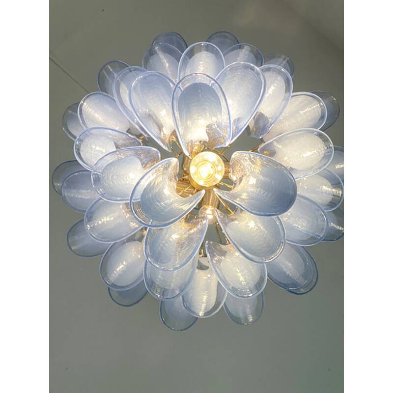 Blue “Selle-Petali” Murano Sputnik Candlestick