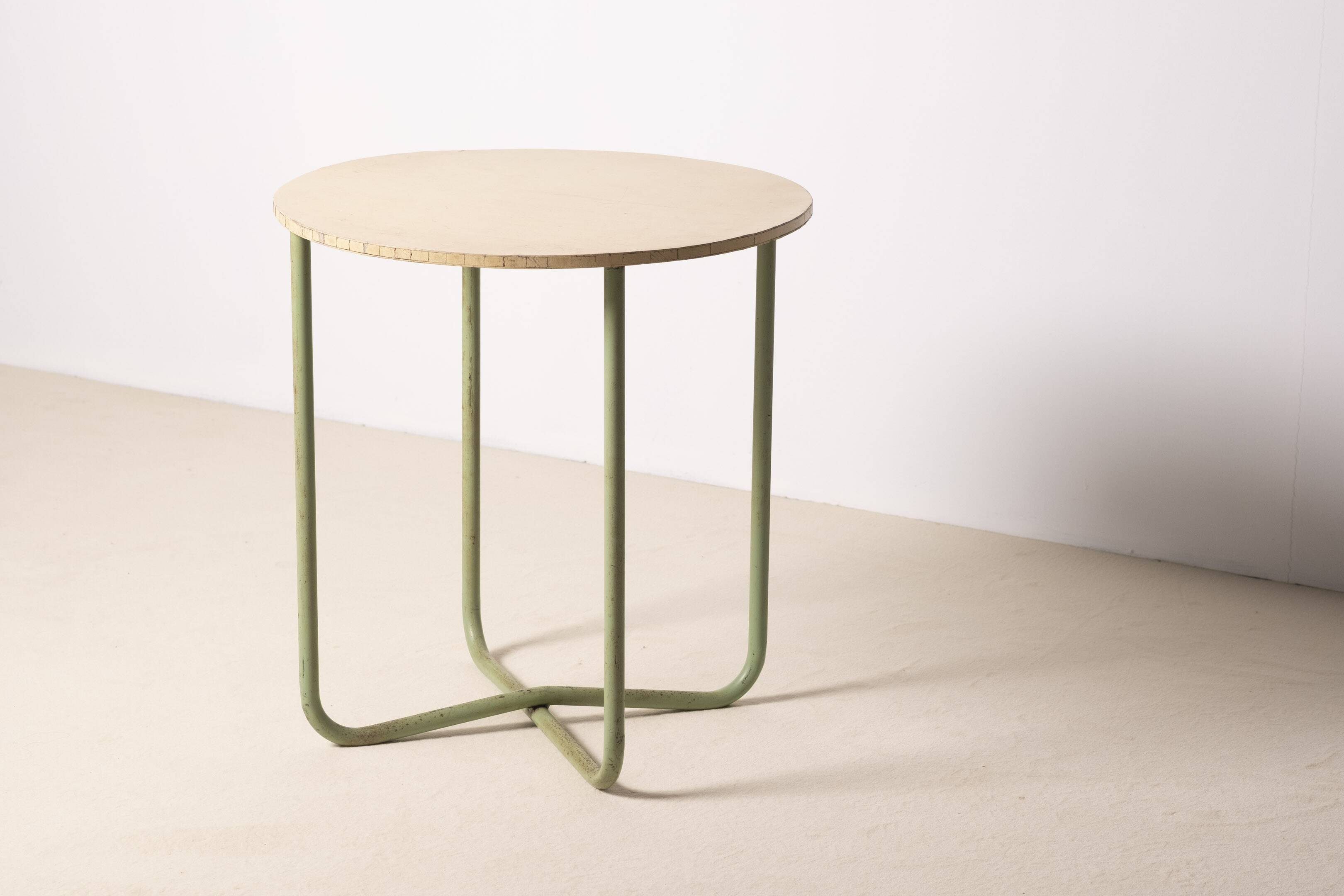 Vintage Pastel Bauhaus Side Table, 1930s