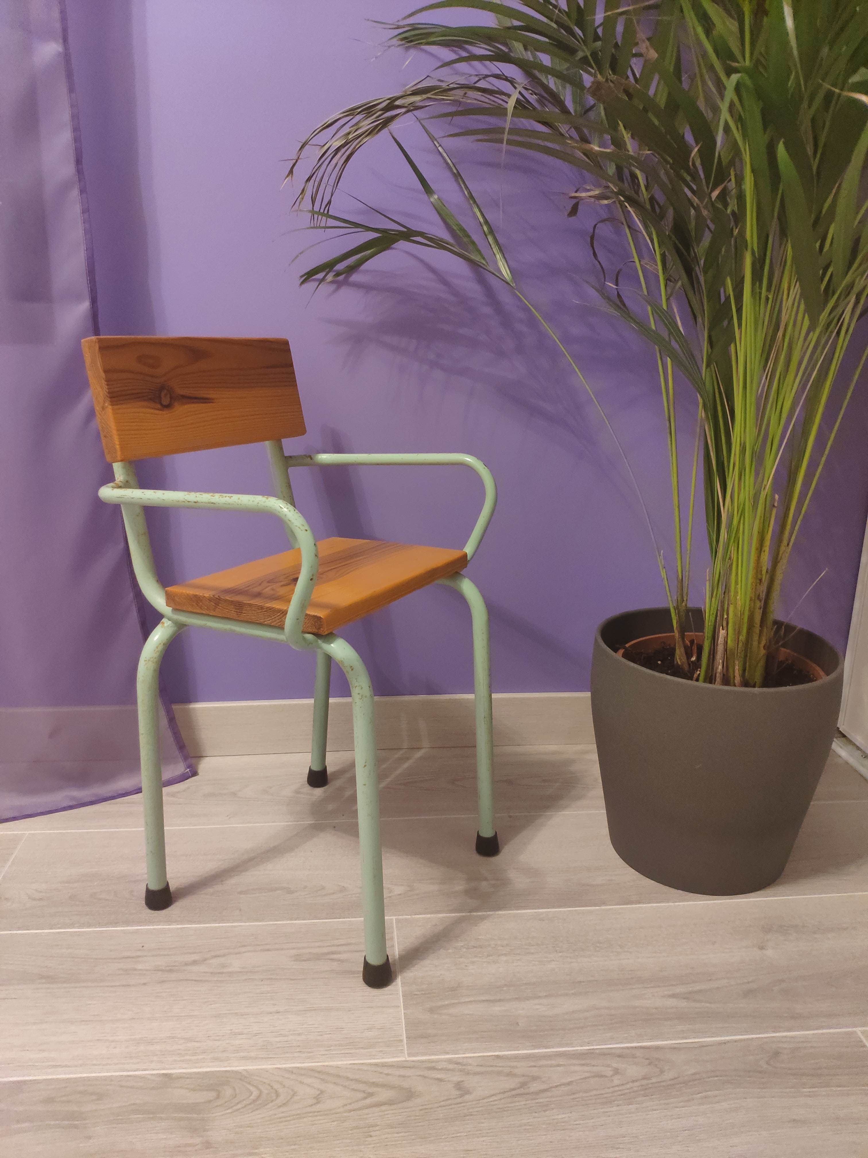 Fauteuil d'école enfant vintage années 50