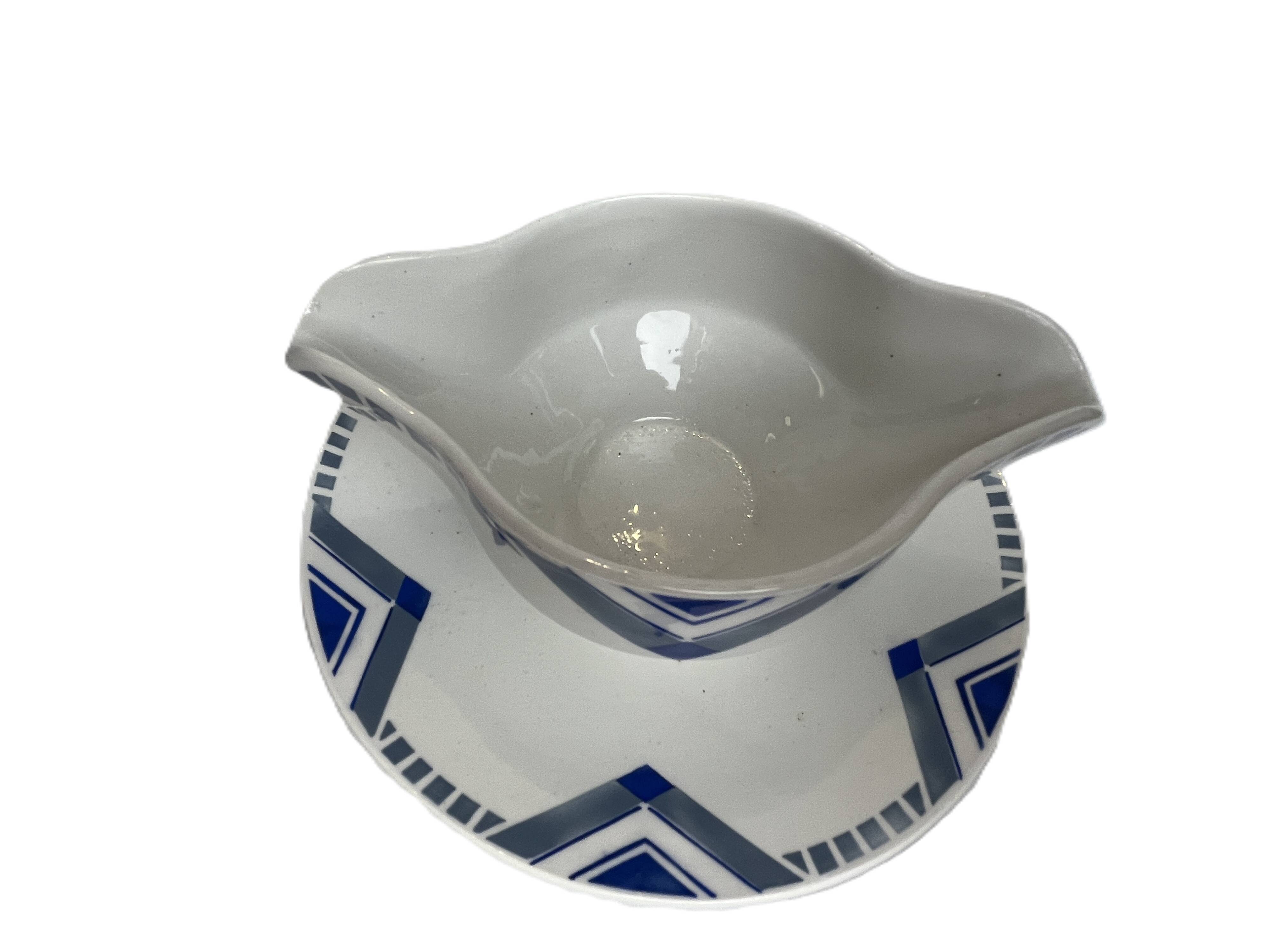 Art déco, saucière motifs géométriques Orchies vers 1930