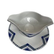 Art Deco, sauce boat with geometric motifs, Orchies around 1930.