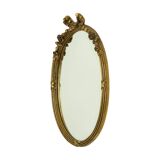 French Oval Mirror with Bow Roses Louis XVI Gold 45cm