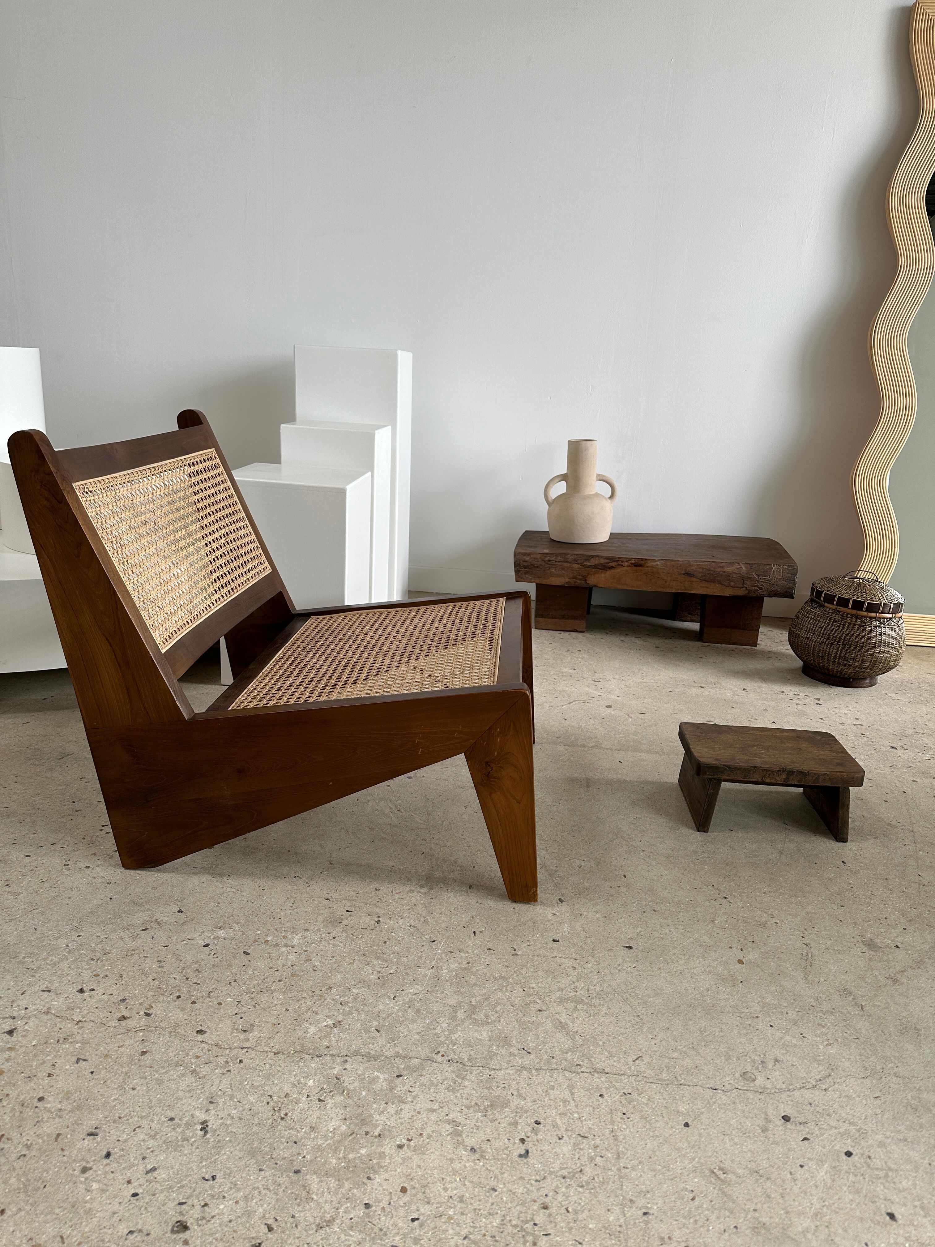 Asian solid wood quadripod brutalist coffee table H30 L81 l42