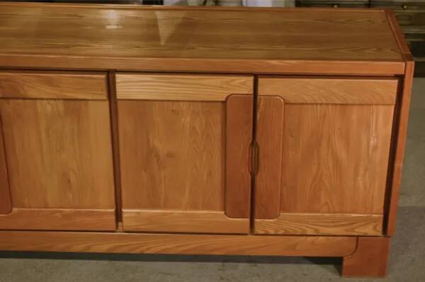 Elm wood sideboard in the style of Maison Regain, 1960s