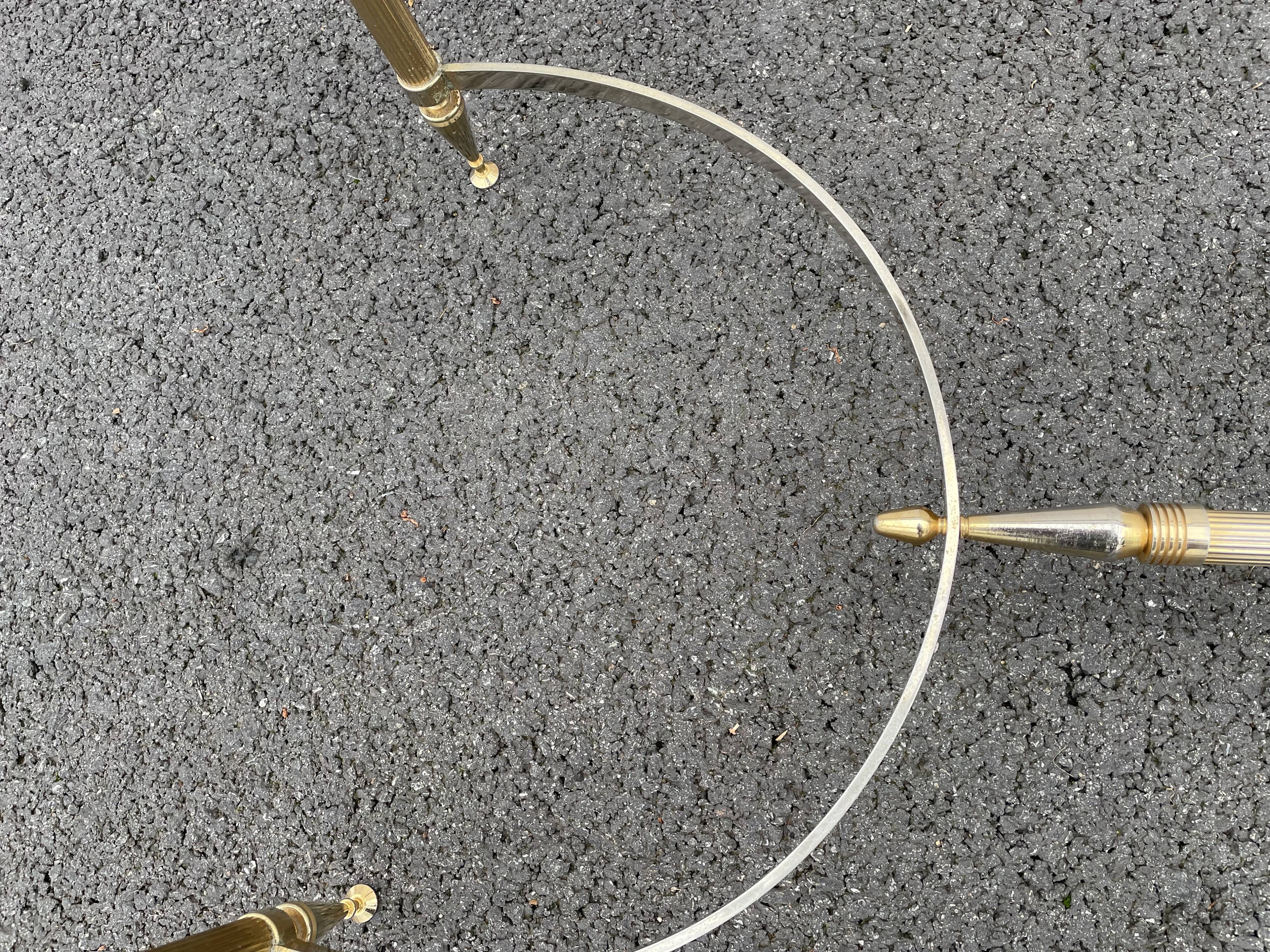 Coffee table in gilded brass and veined green marble