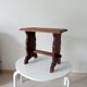 Vintage side table in solid oak, brutalist/rustic.