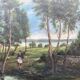 Oil on canvas, old landscape, early 20th century
