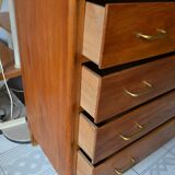 Chest of drawers 60s 4 drawers blond oak