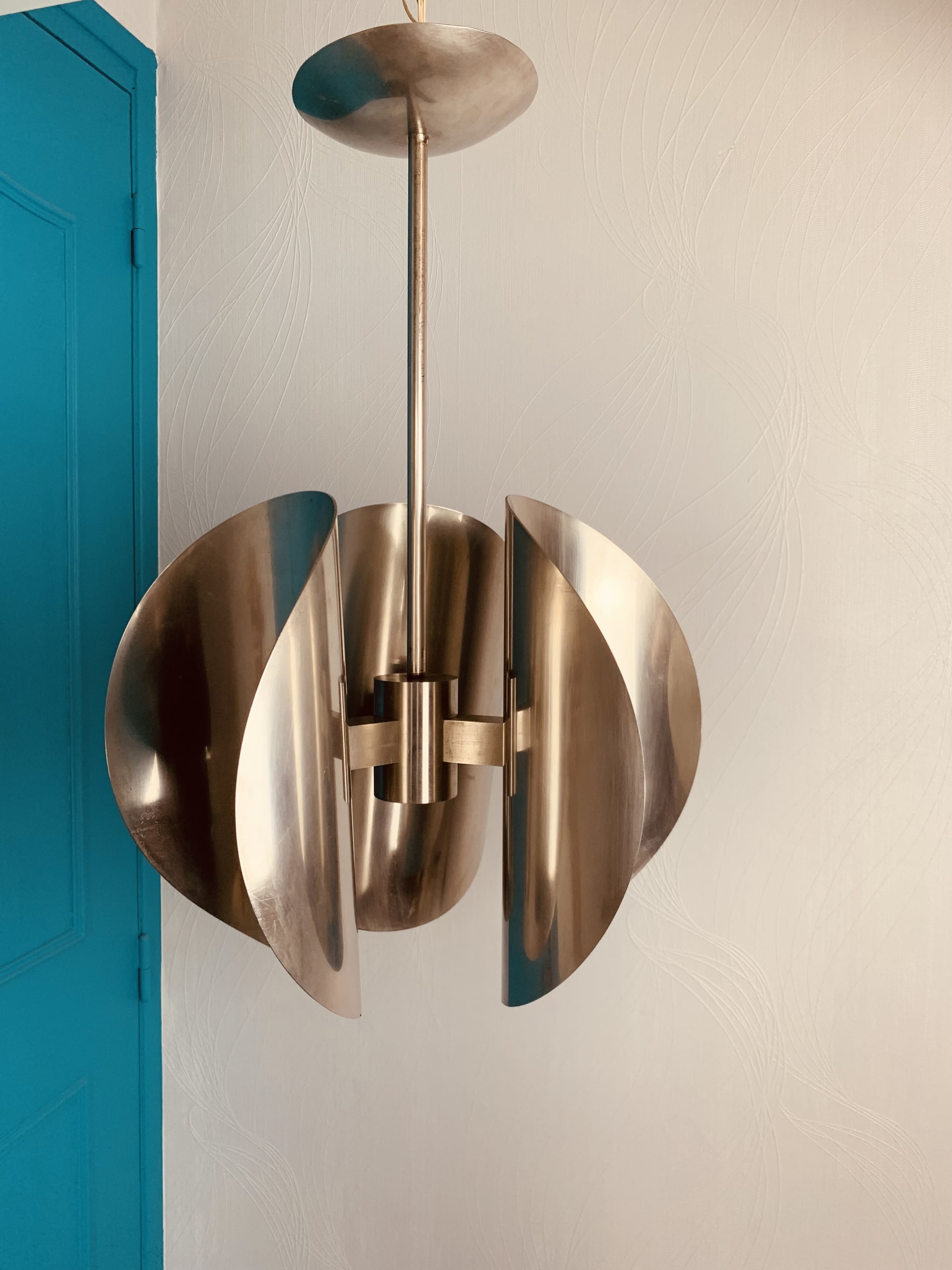 Space Age Chrome Chandelier - 3 Lights