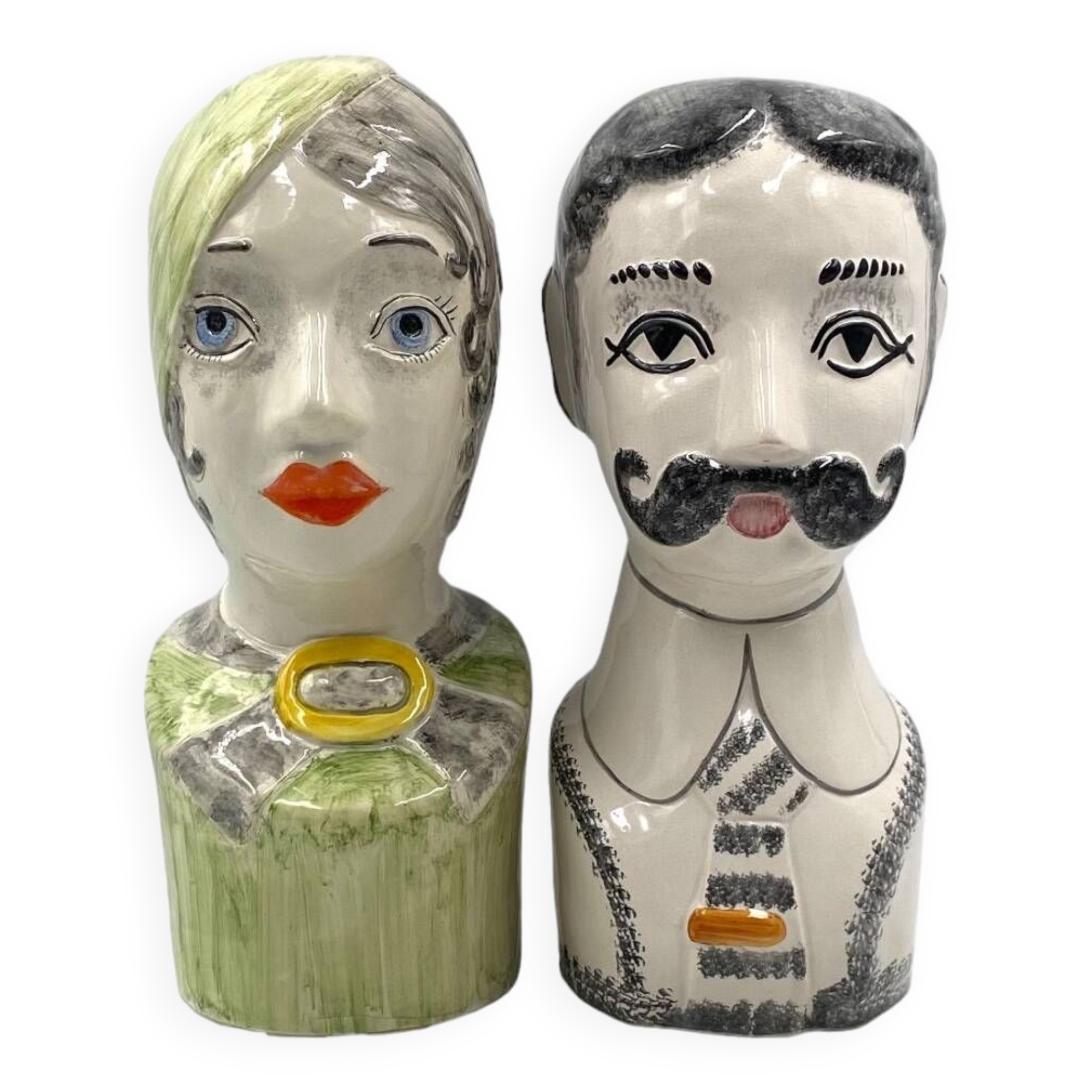 Tarcisio Tosin, Two half-bust sculptures, La Freccia, Vicenza Italy 1960s