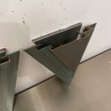 Pair of plexiglass and metal wall lamps, 1980