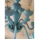 Contemporary Matte Light-Blue Glass Chandelier
