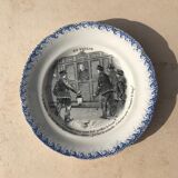 Talking plate "En voyage" n•XII - faience factory Choisy le roi