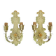 Pair of Italian wall lights in cream-colored sheet metal. 1970s