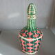 Bouteille fils scoubidou vert et rose