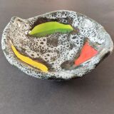 Empty black and white pocket with colored enamels