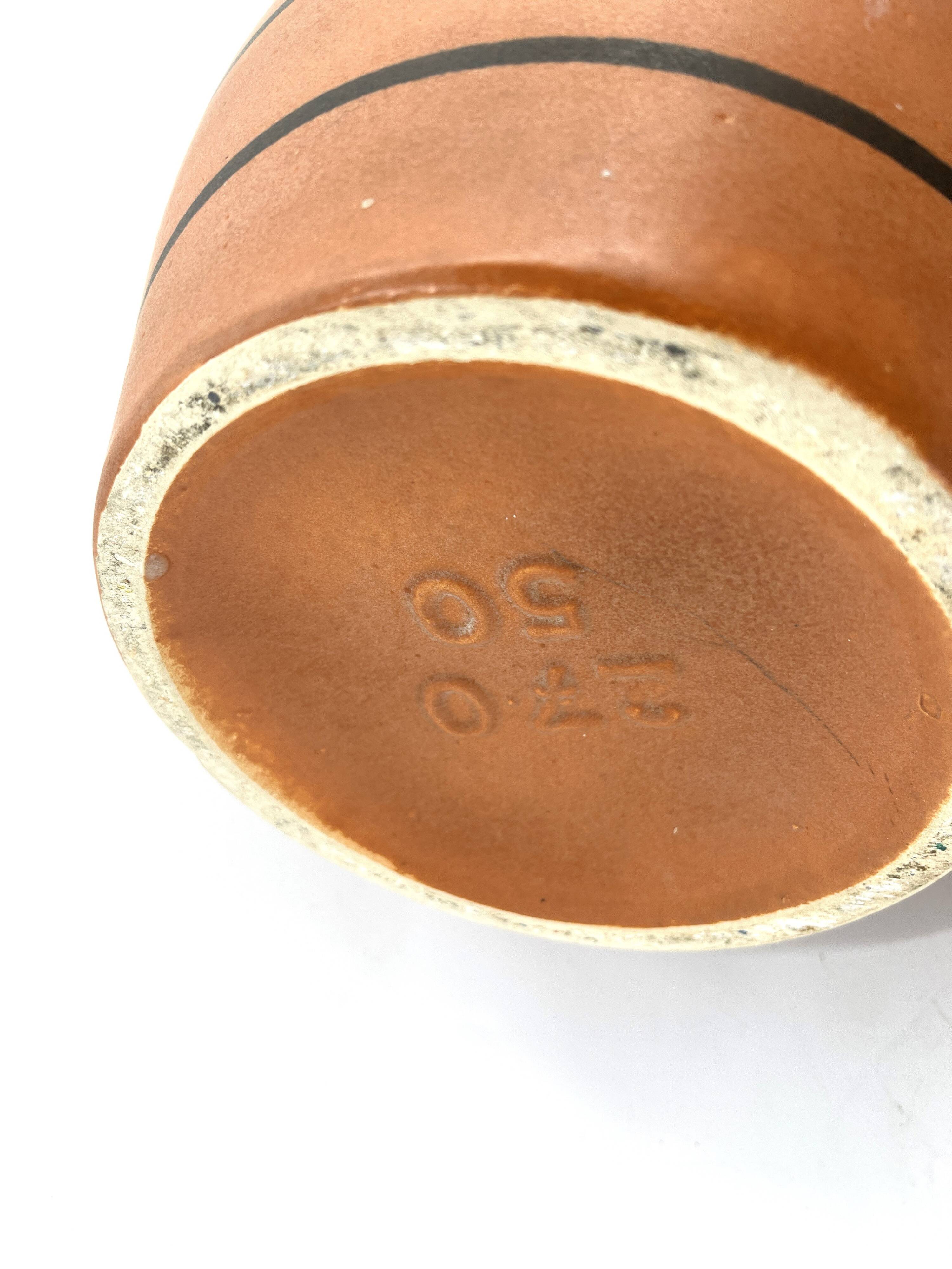 Vintage Scheurich Keramik beige and brown vase, 1960s