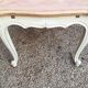Louis XV style table in cherry wood pickled top and patinated base in light beige