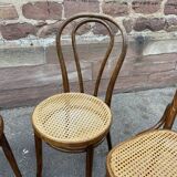 Set of 4 Bistro chairs mismatched curved wood