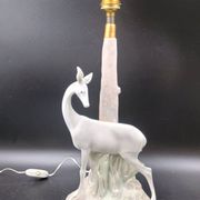 VERY RARE Biche LLADRO Spain Porcelain Table Lamp circa 1970