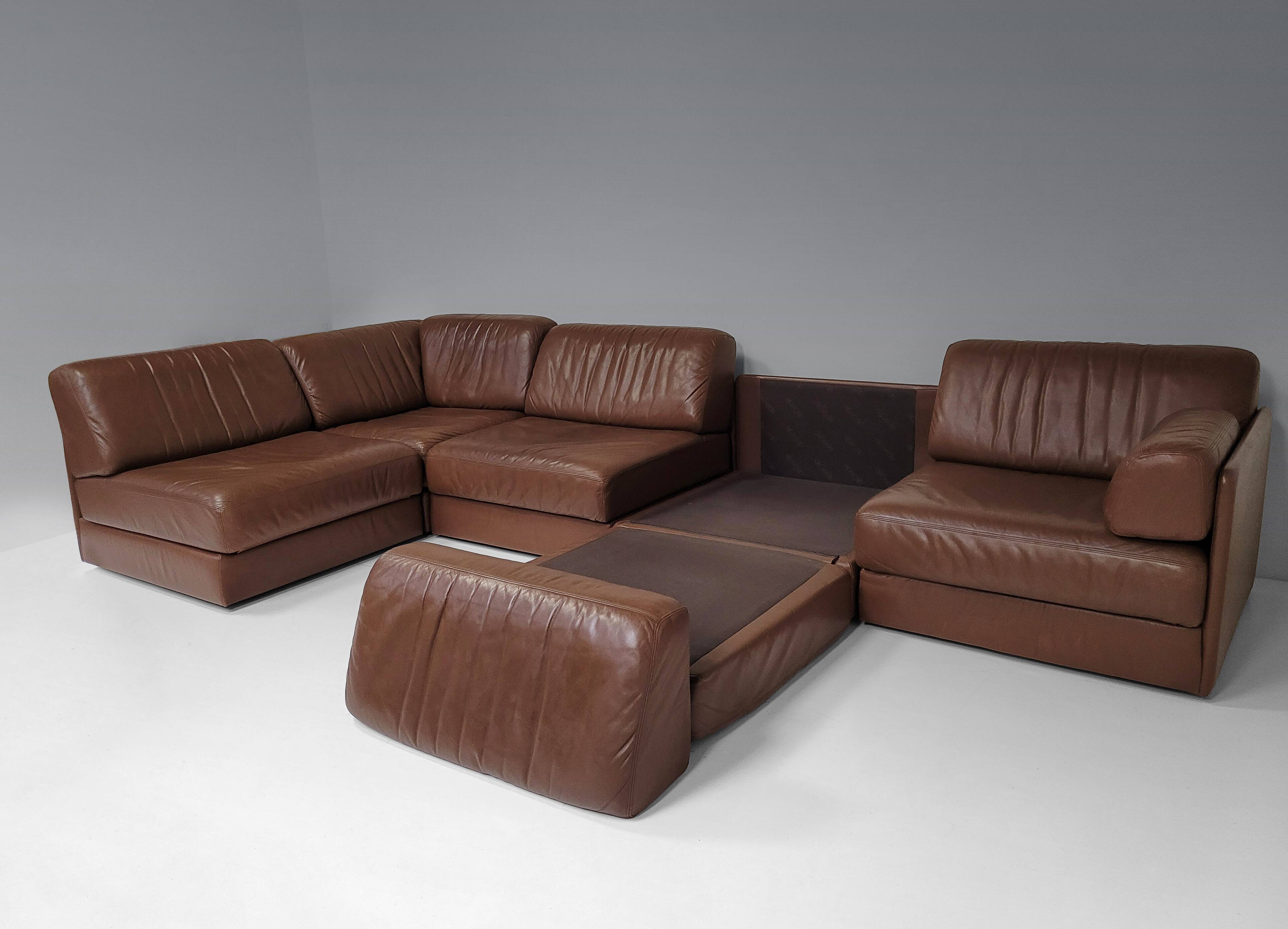 Canapé en cuir modulaire De Sede DS-76