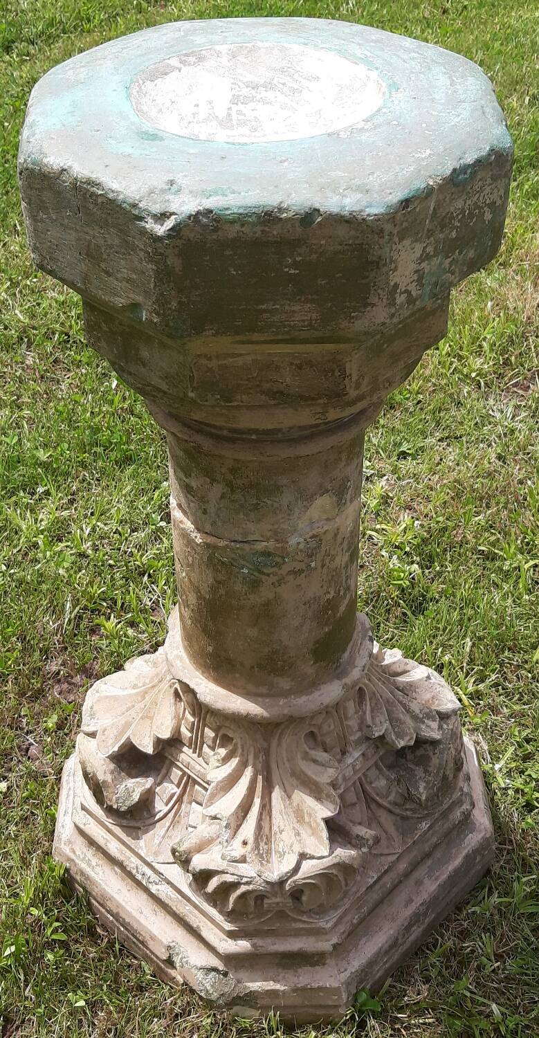 Holy water font on stone column (17th century)