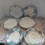 6 assiettes creuses Terre de fer dépareillées