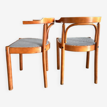 Paire chaises bistrot bois courbé