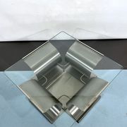 Coffee table in brushed steel 1970