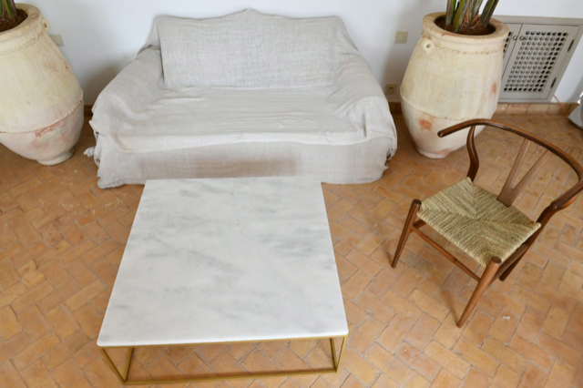 Square coffee table 100x100 marble ibiza
