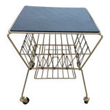 Coffee table with vinyl magazine holder 1960s