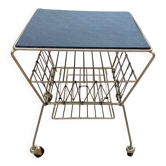 Coffee table with vinyl magazine holder 1960s