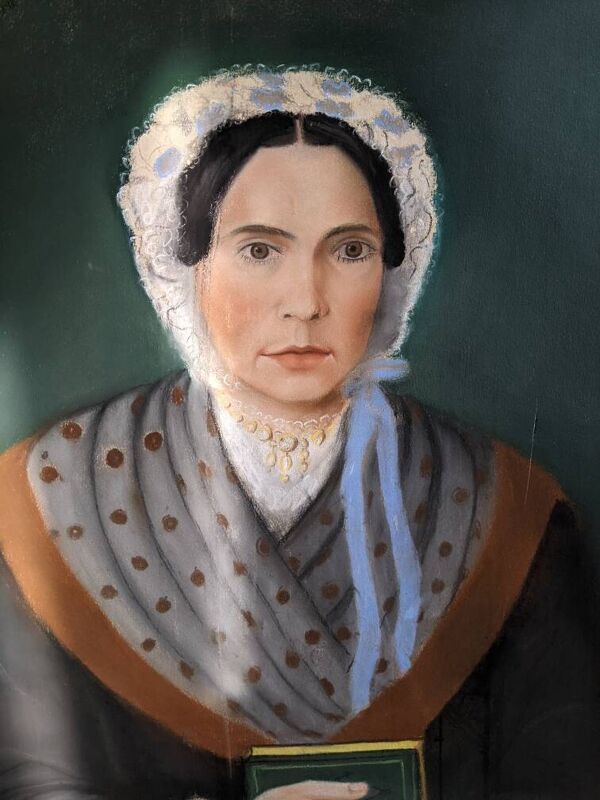 Pastel ancien portrait vintage bretonne décoration campagne