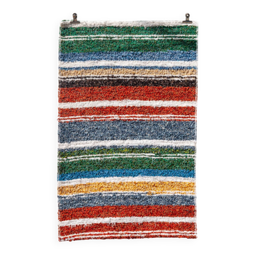 Tapis artisanal tissé main en coton recyclé - 40 x 60 cm