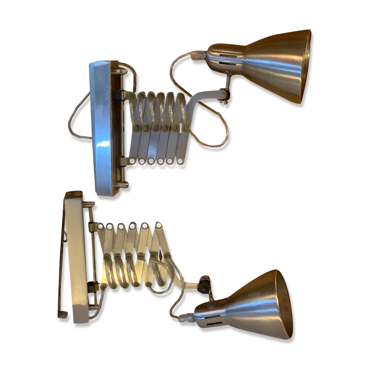 Industrial style retractable wall sconces