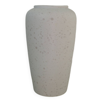 Large ecru speckled greige ceramic vase W. Germany