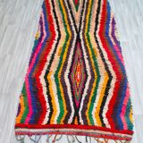 Boucherouite vintage Moroccan rug, Azilal berber area rug