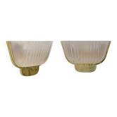 Pair of Art Deco Murano Glass Sconces Attributed to Archimede Seguso 1940s