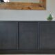 Meuble comptoir à tiroirs graphite et bois