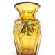 Art déco vase, honey crystal, Poland, 1930s