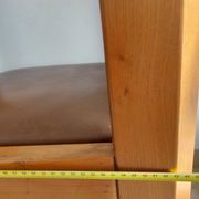 Suite de 6 chaises Luigi Gorgoni – Roche Bobois – Orme massif & Cuir – Vint