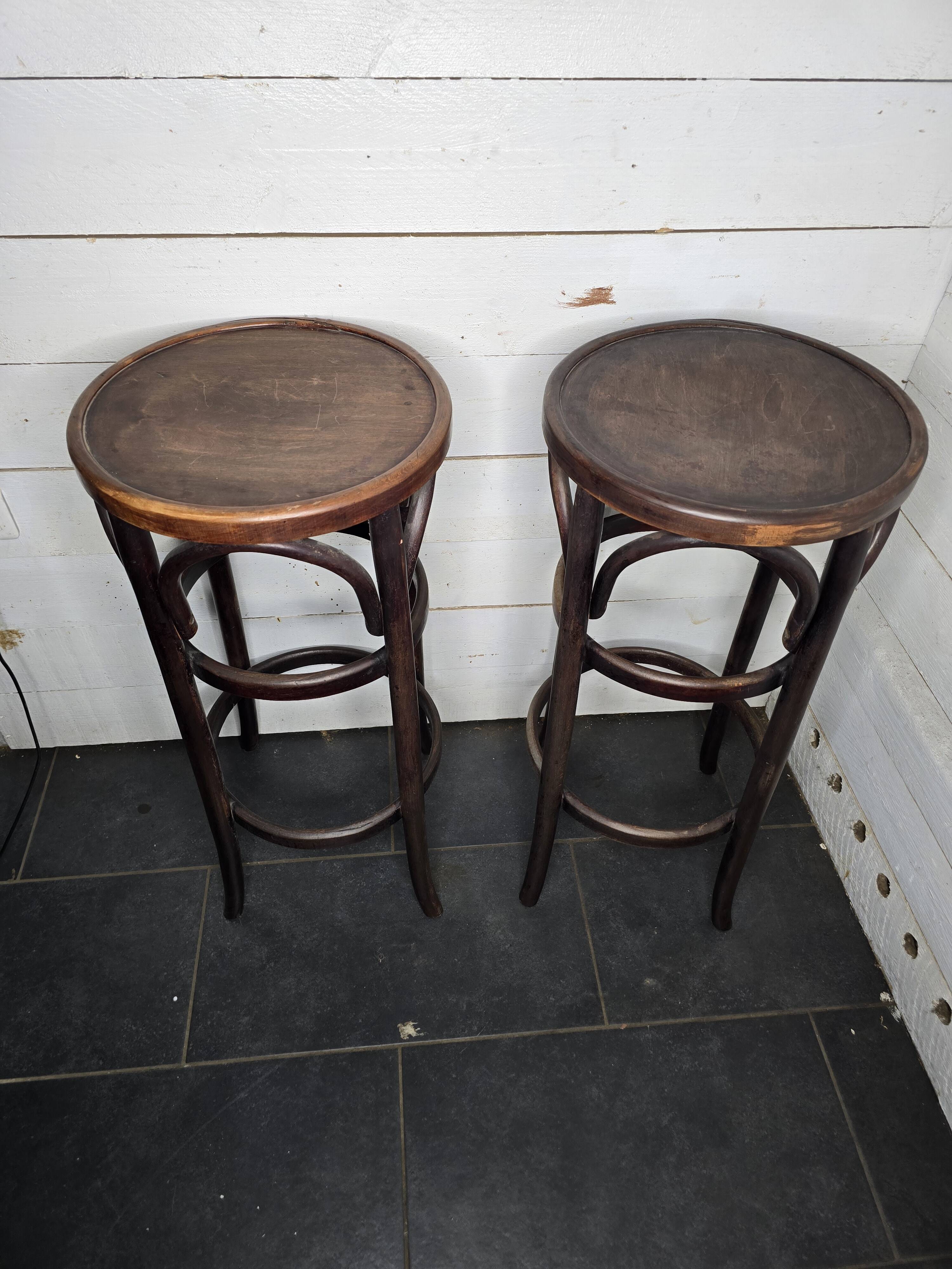 Pair of bentwood bistro stools
