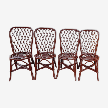 Set of 4 rattan chairs