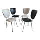 Lot de 4 chaises  soudexvinyl skai gauffré noir et blanc