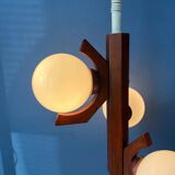 Brown mid-century Bony pendant lamp with opaline glass shades